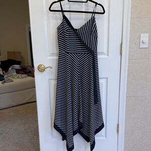 Banana Republic Striped Navy and White Women's Dress